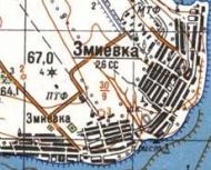 Топографическая карта Змиевки