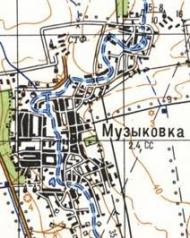 Топографическая карта Музыковки