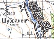 Topographic map of Shubranets