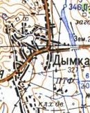 Topographic map of Dymka