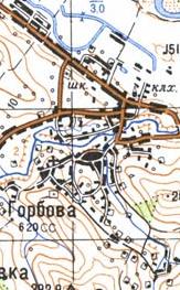 Topographic map of Gorbova