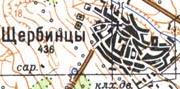 Topographic map of Scherbyntsi