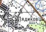 Топографічна карта П'ядиківців