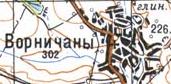 Topographic map of Vornychany