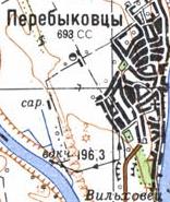 Topographic map of Perebykivtsi