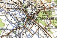 Topographic map of Storozhynets