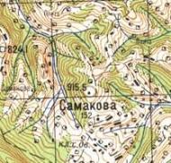 Topographic map of Samakova