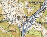 Topographic map of Jablunytsya