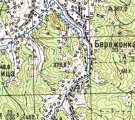Топографическая карта Бережонки