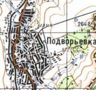 Топографическая карта Подворьевки