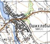 Topographic map of Oshykhliby