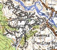 Topographic map of Kamyanka