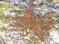 Topographic map of Chernivtsi