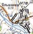 Топографическая карта Ольшанки