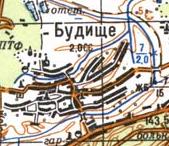 Topographic map of Budysche