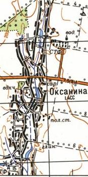 Topographic map of Oksanyna