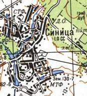 Topographic map of Synytsya