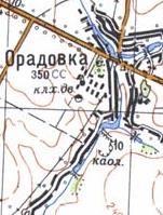 Topographic map of Oradivka