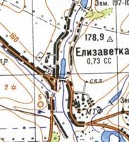 Topographic map of Yelyzavetka