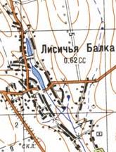 Topographic map of Lysycha Balka