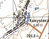 Топографическая карта Кавуновки