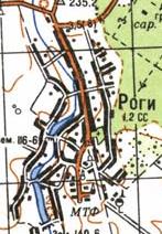 Topographic map of Rogy