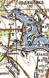 Топографическая карта Гордашовки