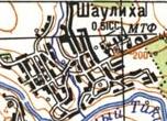 Топографическая карта Шаулихи