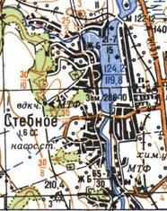 Topographic map of Stebne