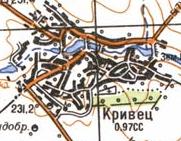 Топографическая карта Кривца