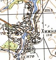 Топографическая карта Хижни