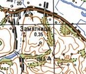 Topographic map of Zamyatnytsya