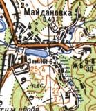 Топографическая карта Майдановки