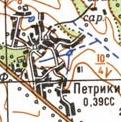 Topographic map of Petryky