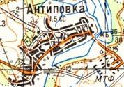 Топографическая карта Антиповки