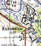 Топографічна карта Коломиців
