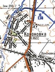 Топографічна карта Кононівки
