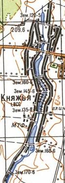 Topographic map of Knyazha