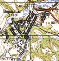 Топографічна карта Вершаців