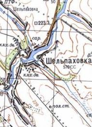 Топографическая карта Шельпаховки