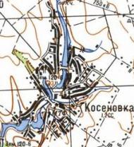 Топографическая карта Косеновки