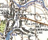 Topographic map of Papuzhyntsi