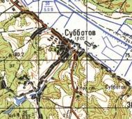 Топографическая карта Субботова
