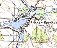 Топографическая карта Княжьей Криницы