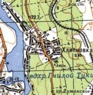 Топографическая карта Хлипновки