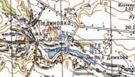 Топографическая карта Пединовки