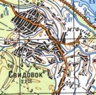 Topographic map of Svydivok