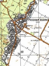 Топографическая карта Русской Поляны