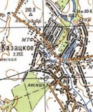 Topographic map of Kozatske