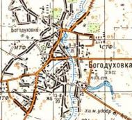 Топографическая карта Богодуховки
